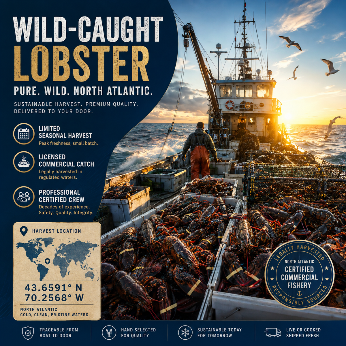 🦞 Wild-Caught Lobster Tails – Big Meaty Tails🔥LIMITED MAINE CATCH! -Sam