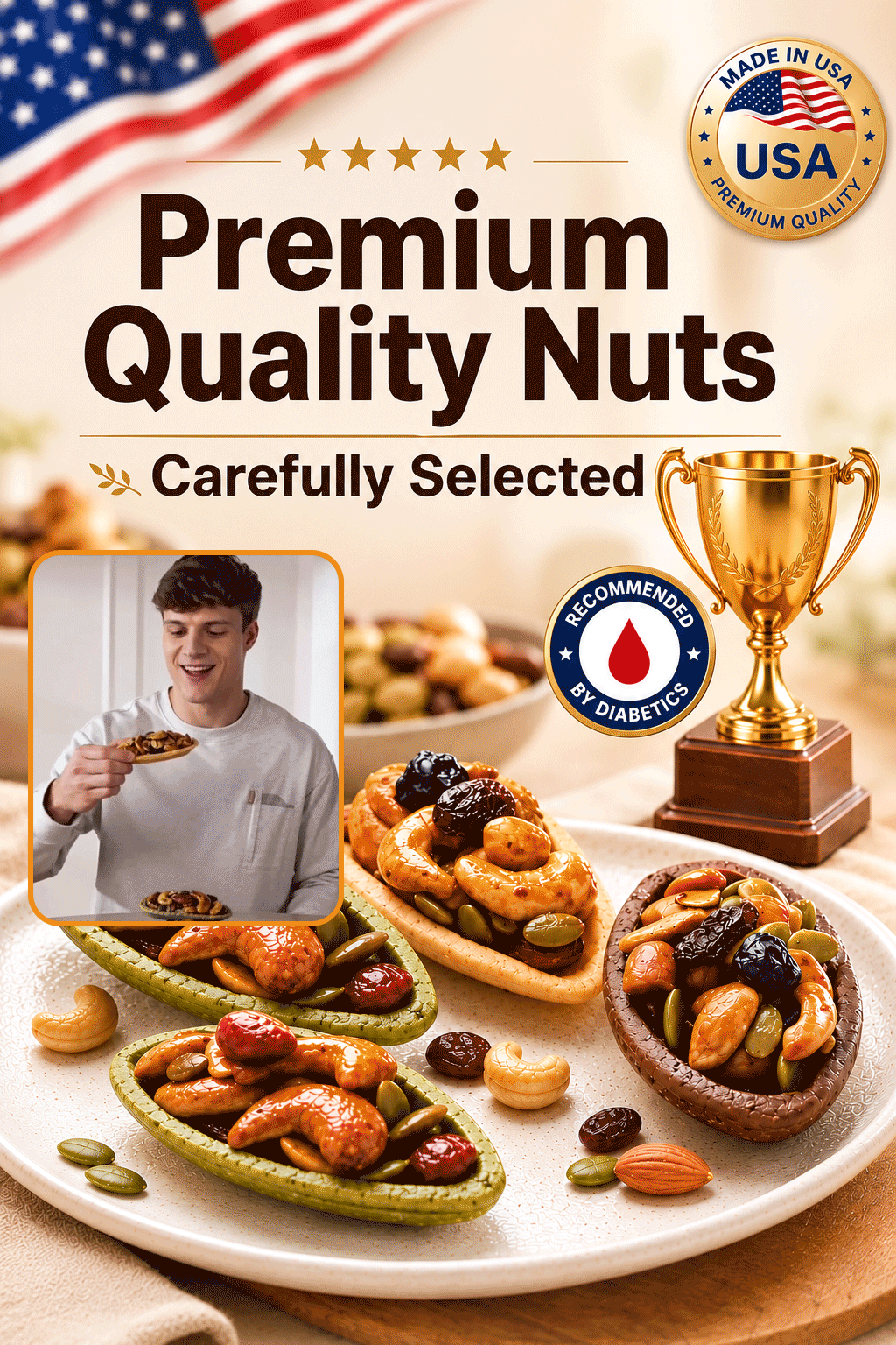 🍪Premium Crispy Almond Cashew Cookies – Roasted Nut Snack with Cocoa, Matcha & Original Flavors-Sam