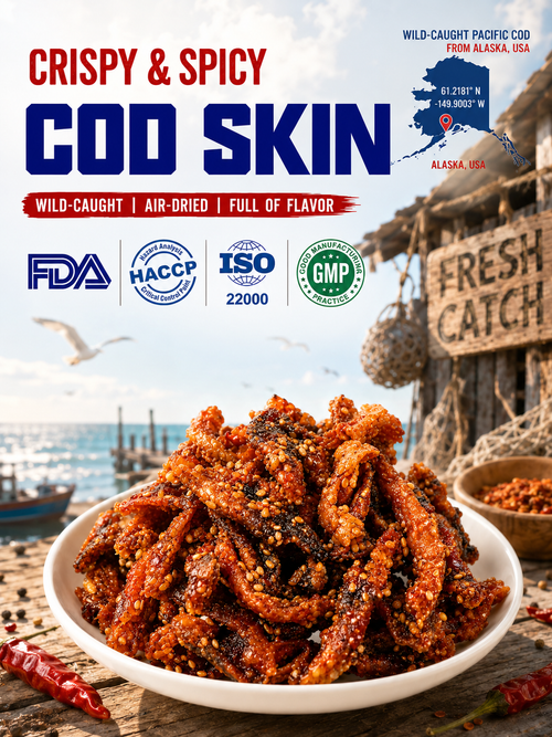 🌶️Premium Crispy Spicy Cod Skin Snack | Crunchy Seafood Chips-Sam